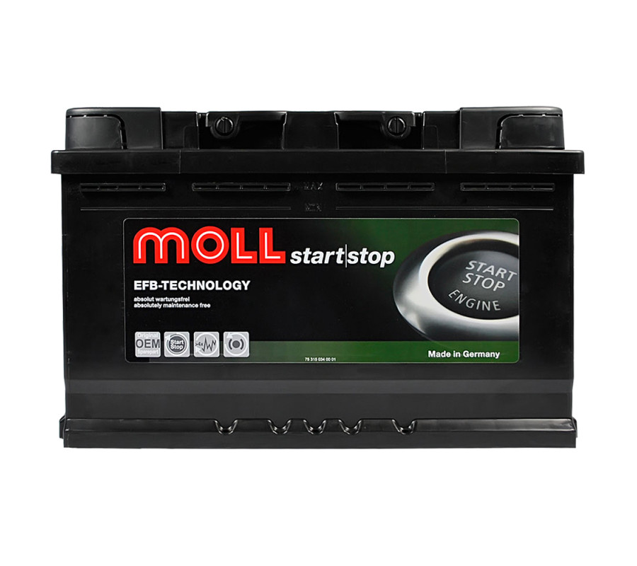 Автомобільний акумулятор MOLL EFB 70Ah 700A R+ Start Stop