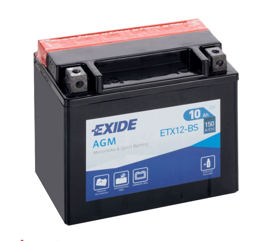Мото акумулятор  EXIDE 12V 10A ETX12-BS 