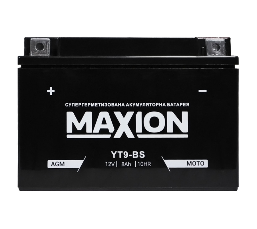 Мото аккумулятор MAXION 12V, 9A L+ YT 9-BS