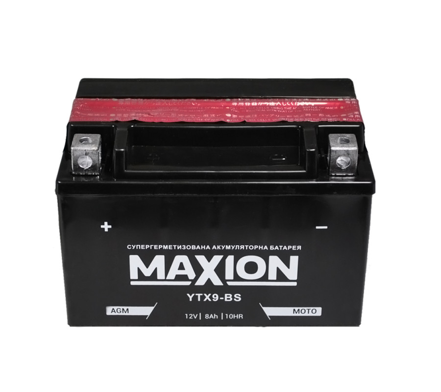 Мото акумулятор MAXION AGM 12V 8A L+ YTX 9-BS