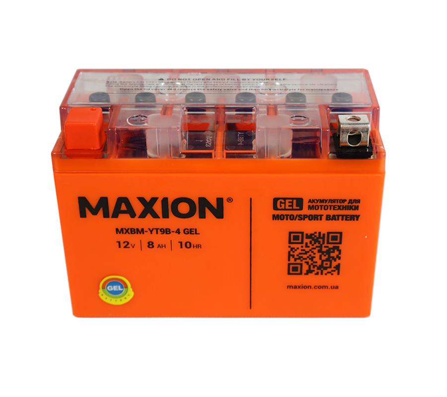 Мото акумулятор MAXION Gel 12V 8A L+  YT 9B-4