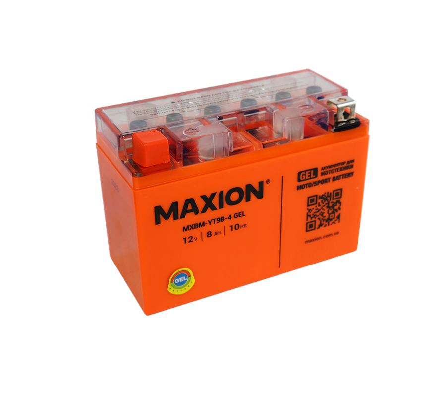 Мото акумулятор MAXION Gel 12V 8A L+  YT 9B-4