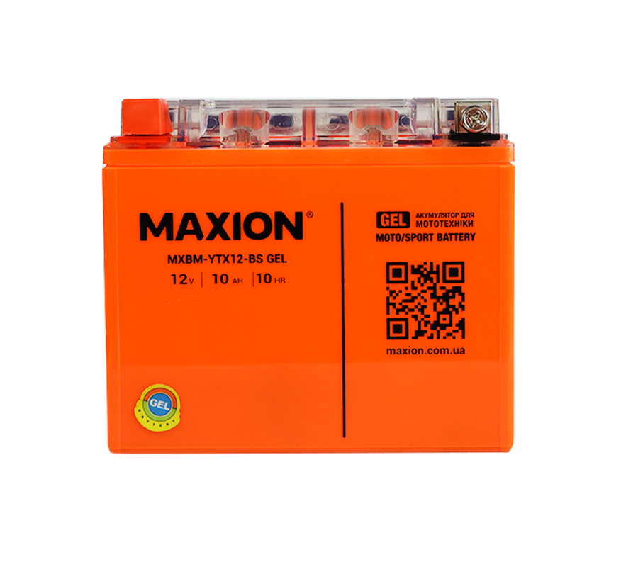 Мото акумулятор MAXION 12V 10Ah 130A L+ YTX 12-BS GEL