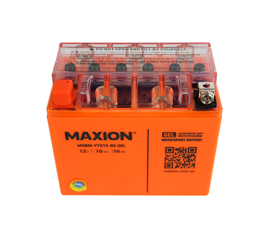 Мото акумулятор MAXION 12V 10Ah 130A L+ YTX 12-BS GEL